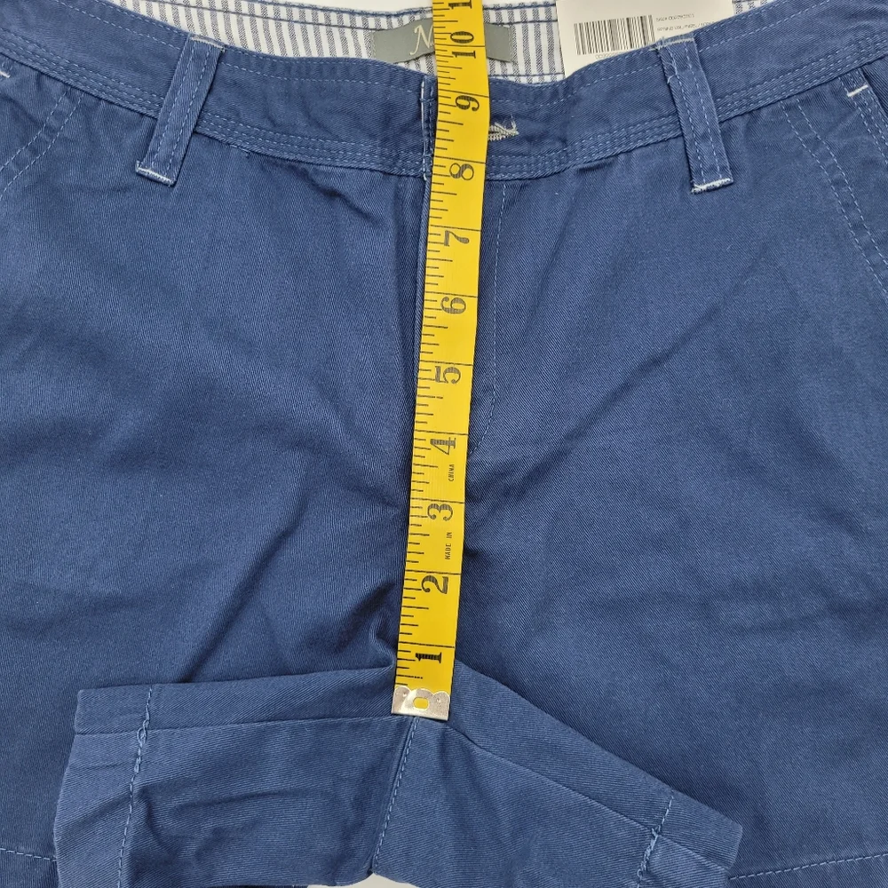 Natural Reflections Shorts Navy Blue Cotton Mid Rise Classic Coastal Size 10 NEW
